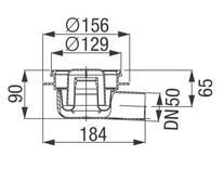 Corp sifon Kessel, Classic Ø130, SYSTEM 100, cu evacuare laterala Ø50